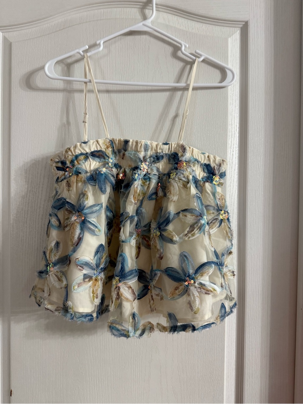 Shein Women’s Sheer Mesh Flower Lined Crop Top NWT M. MY-39